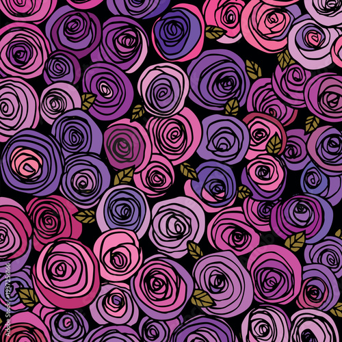 Seamless pattern with trees, plants. Color vector background. Spring, autumn tree for your design. Eco idea concept. Print design for wallpapers, fabric, textile.