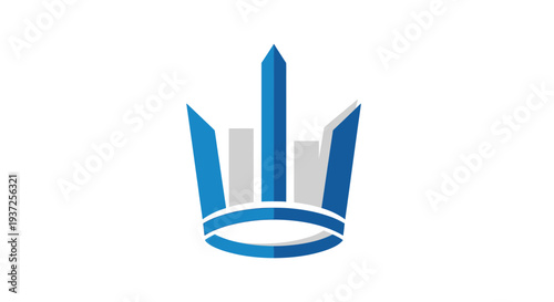 Architectural Crown Logo Symbolizing Growth, Excellence, and Building Structures Design