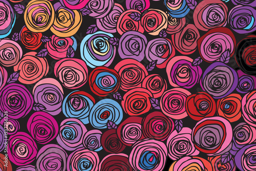 Seamless pattern with trees, plants. Color vector background. Spring, autumn tree for your design. Eco idea concept. Print design for wallpapers, fabric, textile.