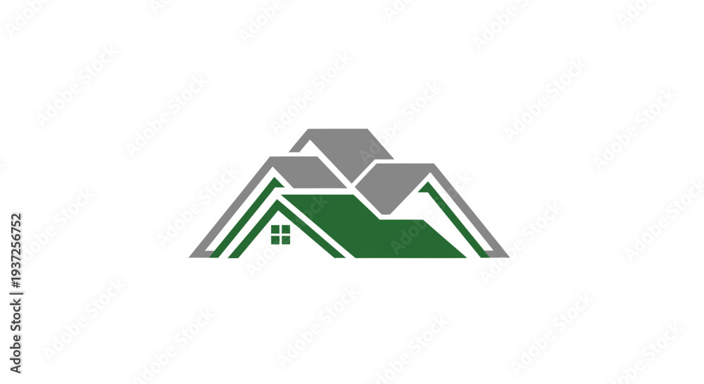Obraz premium Architectural Illustration Depicting Roofs, Housing, and Real Estate Construction Design