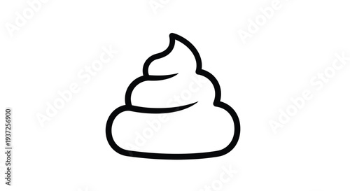 Simple black outline of excrement a stylized graphic silhouette