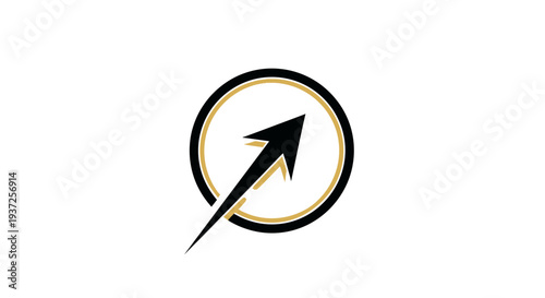 Arrow Symbol Rising Concept within Circle, Representing Growth, Progress, and Success
