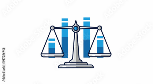 Business and Finance Visualization: Symbol of Equity and Financial Stability in Balance