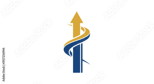 Arrow Symbolizing Growth, Direction, and Progress, Spiraling upwards to success, a logo