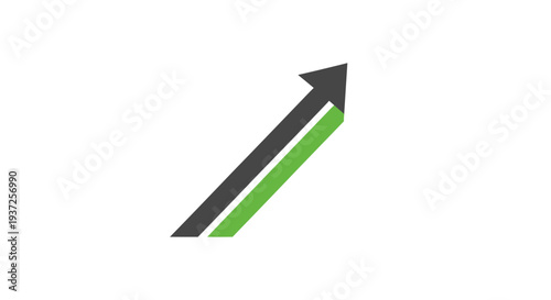 Ascending Arrow Illustrating Growth, Progress, and Business Development on White Background