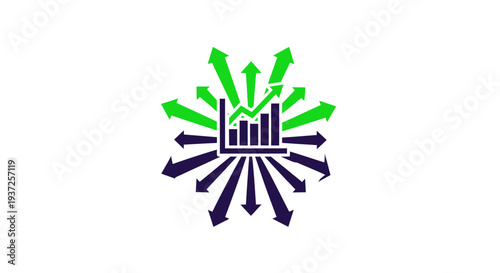 Business Growth and Expansion Illustrated with Arrow Dynamics and Charting Concepts