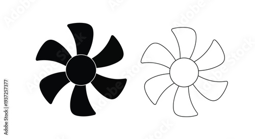 Two floral designs one solid and one outline shown as a silhouette