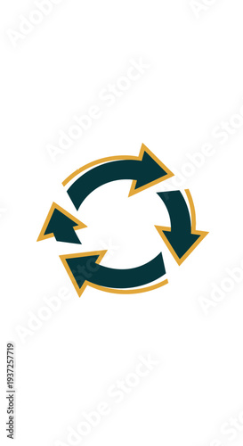 Circular Arrows Symbolizing Cycle, Renewal, Process, and Continuous Transformation on White