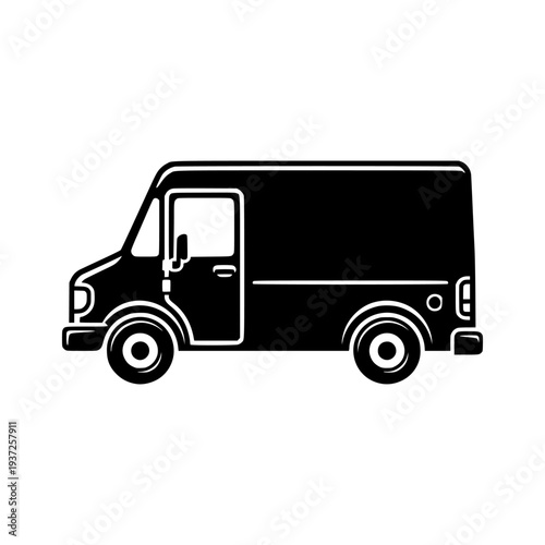 Delivery Van Silhouette Vector Illustration