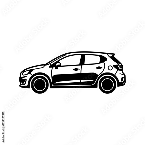 Compact Car Silhouette Vector Illustration