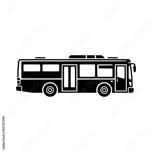 City Bus Silhouette Vector Illustration