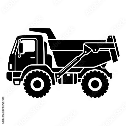 Dump Truck Silhouette Vector Illustration