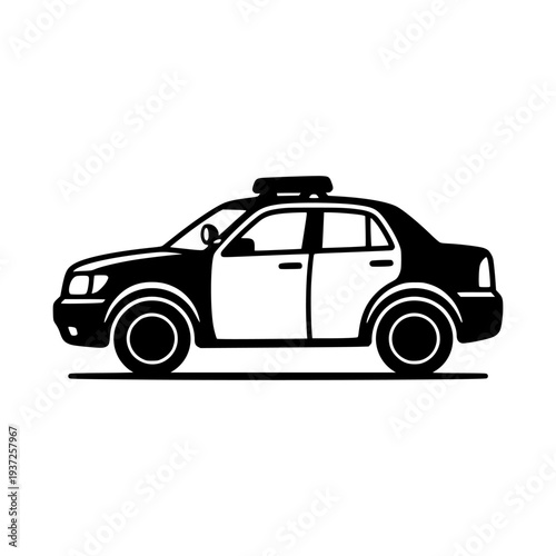 Police Car Silhouette Vector Illustration