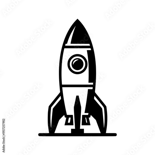 Space Rocket Silhouette Vector Illustration