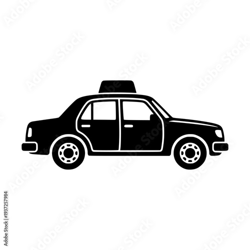 Taxi Car Silhouette Vector Illustration