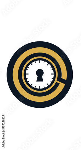 Conceptual Time Security Symbol Illustrating Access Control and Protection of Temporal Data