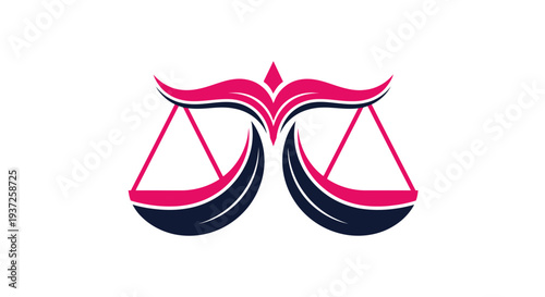 Elegant Abstract Scales of Justice Emblem Depicting Fairness and Legal Representation