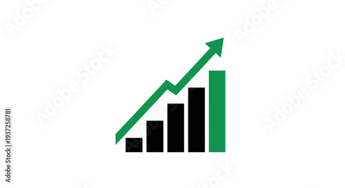 Depicting Business Growth and Statistical Data Presentation on a White Background