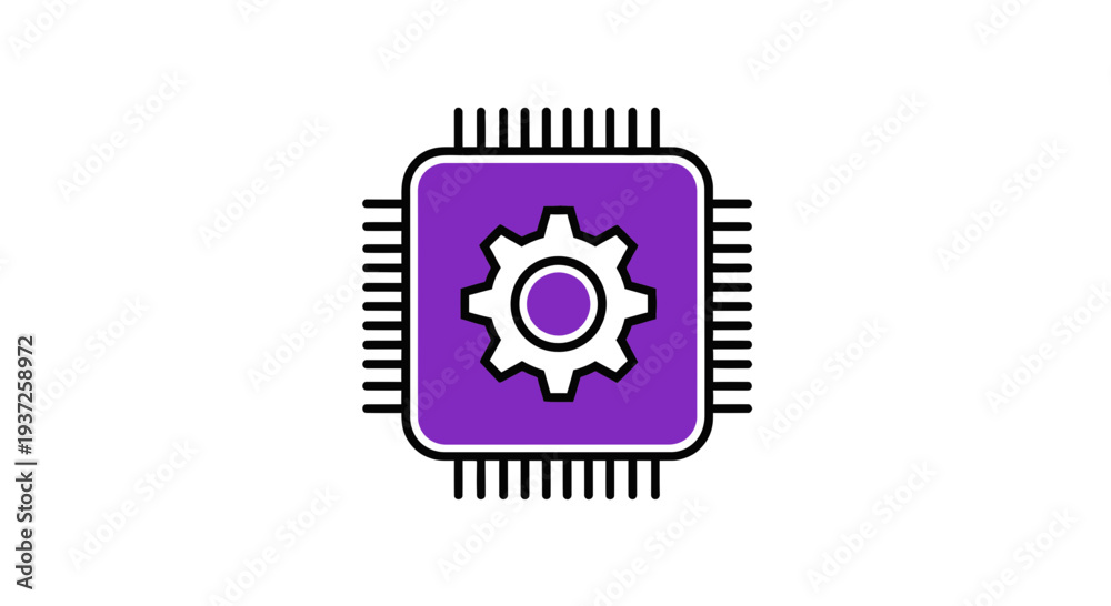 Fototapeta premium Digital Technology And Computing, Processing, Gear, Microchip, Circuit Board Conceptualization