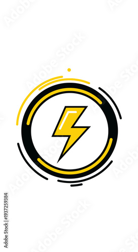 Energetic Bolt Icon Design with a Modern Geometric Aesthetic and Minimalist Vibe