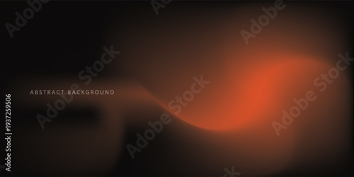 Black and orange color gradient holographic bright vector background. Abstract creative coloured banner with black and orange liquid gradation. Vector illustration.