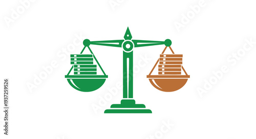 Equilibrium Illustration Depicting Balance and Financial Metrics in Color for a Company