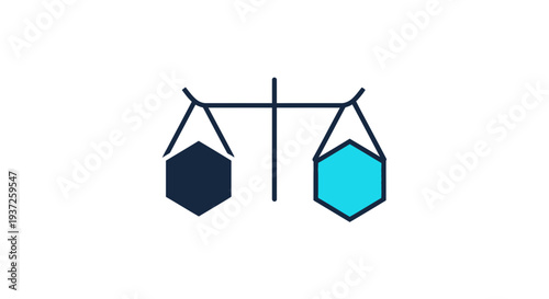 Equilibrium Illustration Depicting Balance and Justice with Minimalistic Geometric Shapes