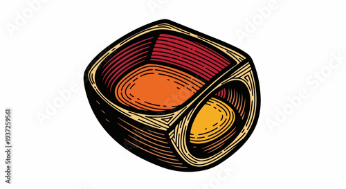 Abstract geometric vessel with triangular cutaway