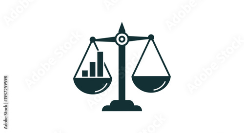 Equilibrium Scales Depicting Growth and Balance in Business and Financial Contexts