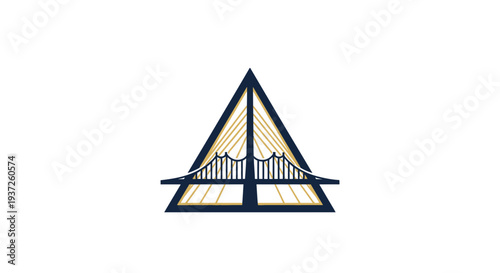 Geometric Architectural Bridge Symbol Design On White Background For Branding Purposes