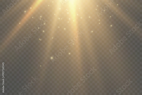 Sunshine light effect with smooth gradient glow and atmospheric brightness in PNG format. PNG sunlight.