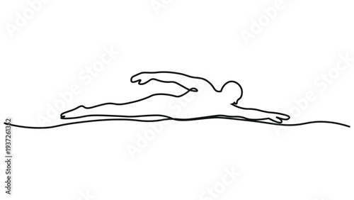 A person swimming in a body of water