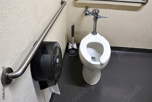 Bild auf Leinwand Public restroom interior showing toilet bowl
