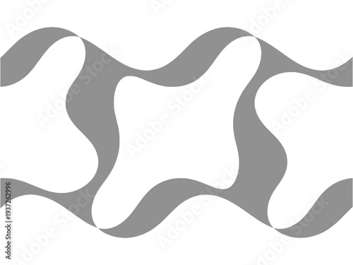 Gray wavy abstract design elements on white background