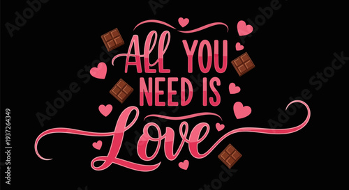 Valentines day love message and design