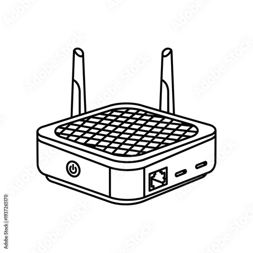 Wireless Router with Two Antennas.