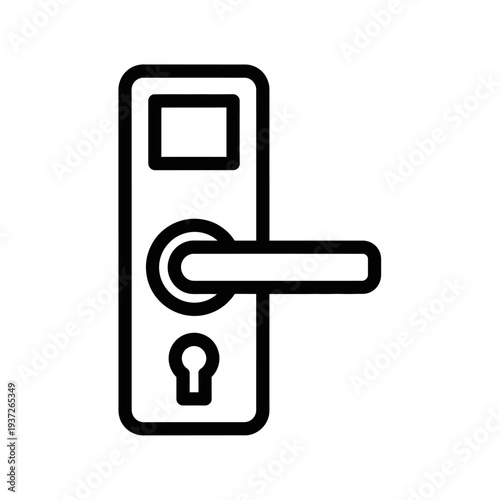 Door handle with lock and keyhole.