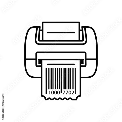 Printer with barcode receipt paper.