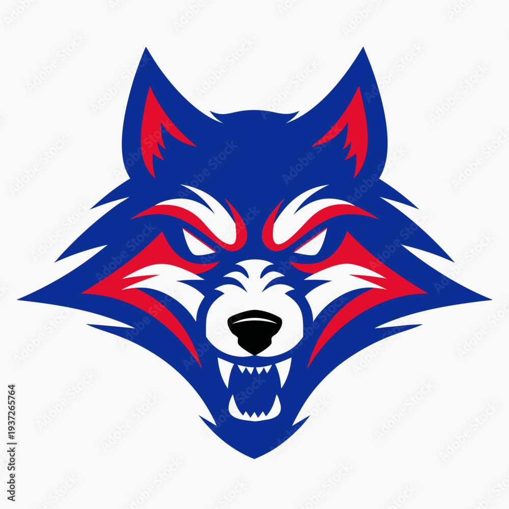 Fototapeta premium Angry wolf head vector illustration .