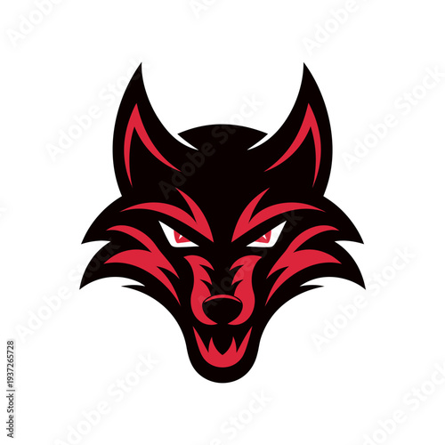 Angry wolf  head  vector illustration .