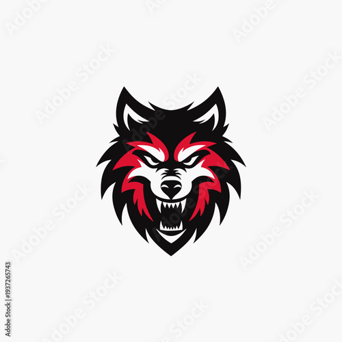 Angry wolf  head  vector illustration .