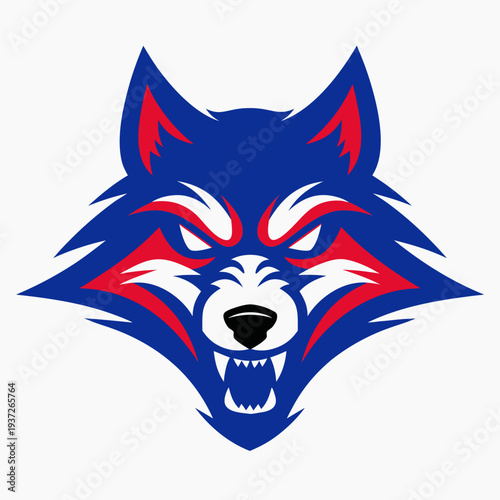 Angry wolf  head  vector illustration .