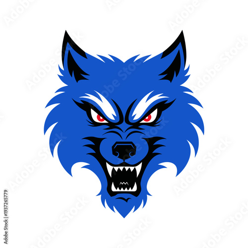 Angry wolf  head  vector illustration .