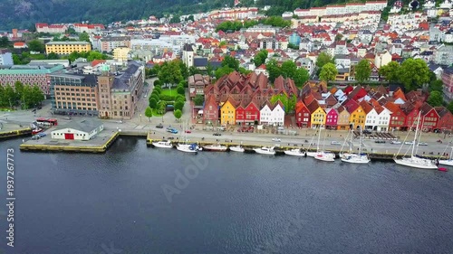 Bryggen aerial view, Norway