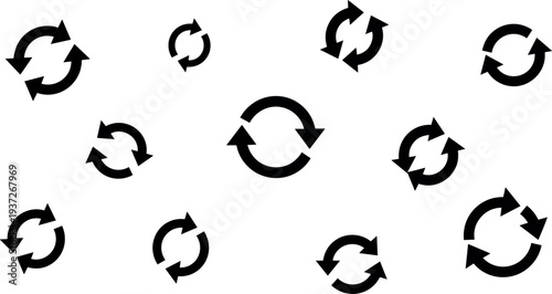 Refresh arrow icons collection, reload sync rotation symbols, circular update arrows for interface vector set