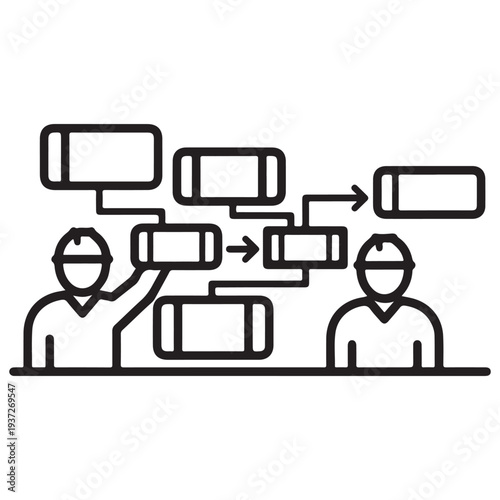 Two professionals collaborating with digital content and video editing tools