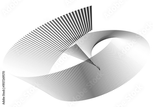 Abstract parametric torus surface mesh wave geometric data visualization element