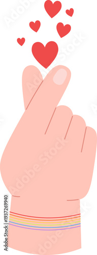 Hand show love gesture. Pride month symbol