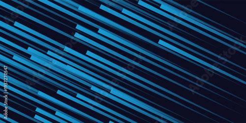 High speed lines moving technology concept. stripes lines with blue light. speed movement pattern and motion blur over dark blue background. Vector Illustration. See Less