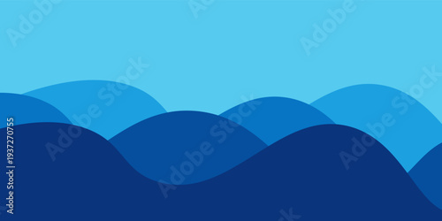 Sea waves layered vector background illustration and sea beach vector illustration.